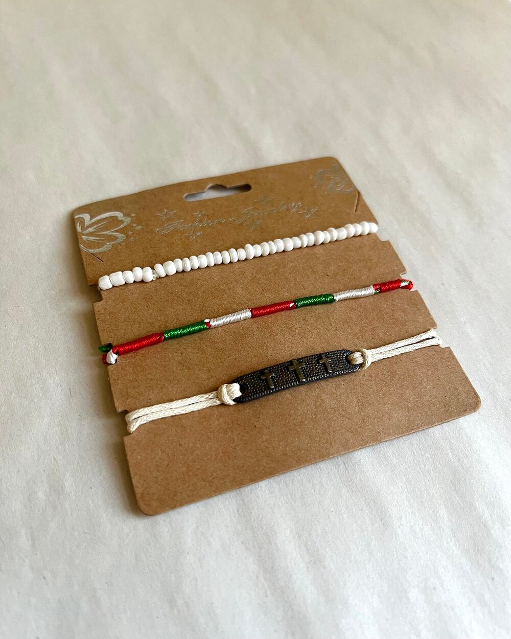 3 String Bracelets Boho Shabby Chic Religious Brand New One Size Fits Most